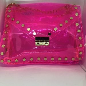 See through studded purse